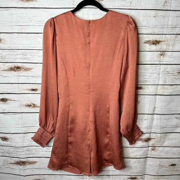 🌱Lelis Collection Copper Cutout Long Sleeve Romper Size L - Picture 2 of 7